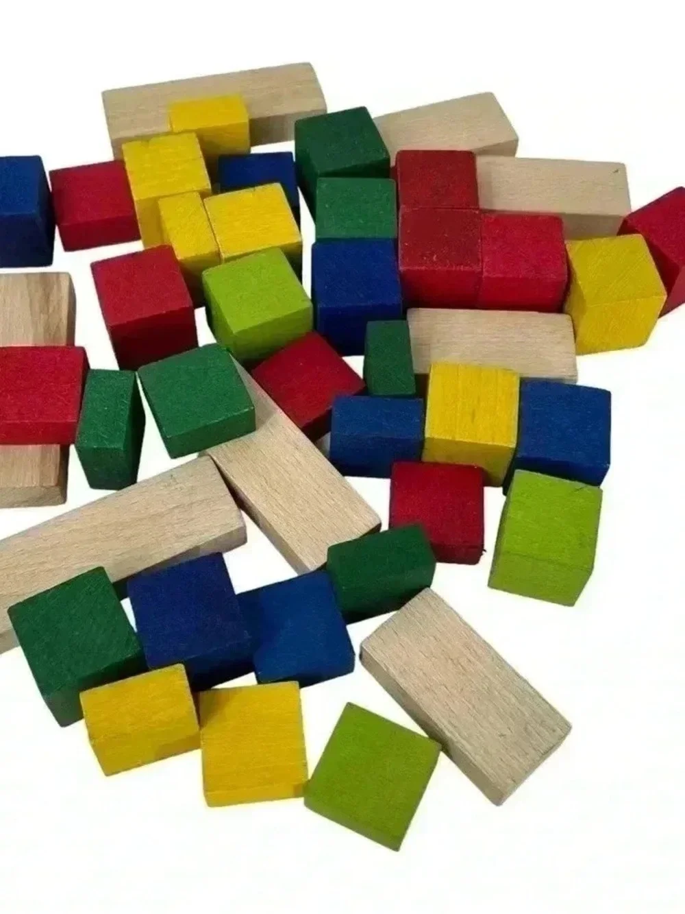WOODEN BUILDING BLOCK HAND PAINTED NON TOXIC PAINT HANDMADE MULTI COLORED TOY